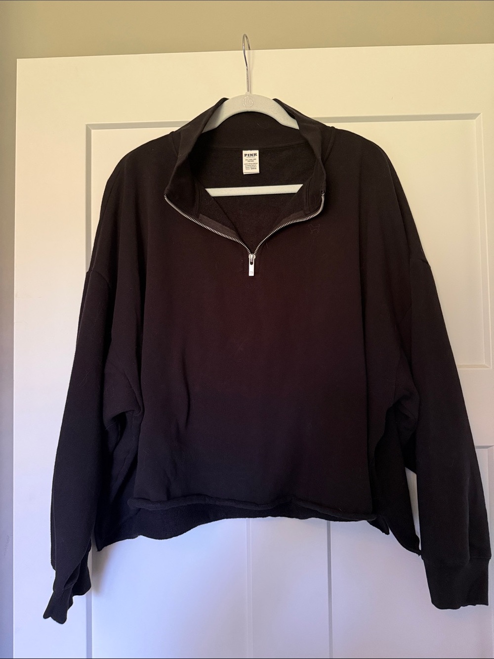 PINK Victoria's Secret Black Half-Zip Sweatshirt